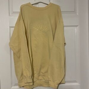 Butter Yellow Embroidered Crewneck Sweatshirt